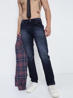 SHOWOFF - Men Navy Blue Slim Fit Jeans