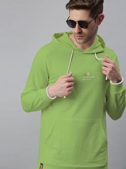 SHOWOFF - Men's Green Hoodie With Kangaroo Pocket