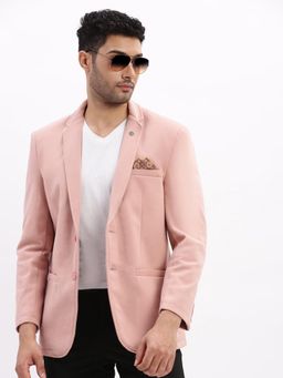 SHOWOFF - Men Peach Solid Blazer