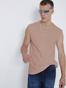 SHOWOFF - Men Pink Sleeveless Regular Fit Tank Top
