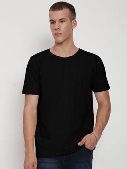 SHOWOFF - Men Black Short Sleeves Round Neck Regular Fit T-shirt