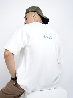 SHOWOFF - Men Typography White Short Sleeves Round Neck Relaxed Fit T-shirt