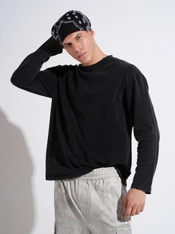 SHOWOFF - Men Black Long Sleeves Round Neck Relaxed Fit T-shirt