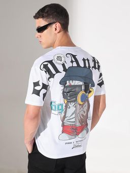 SHOWOFF - Men Graphic Print White Short Sleeves Round Neck Relaxed Fit T-shirt