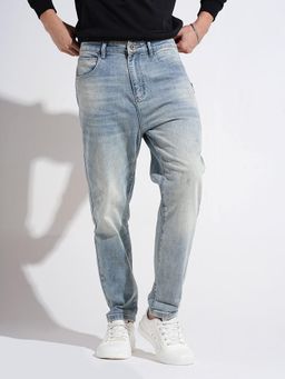 SHOWOFF - Blue Straight Fit Stretchable Jeans