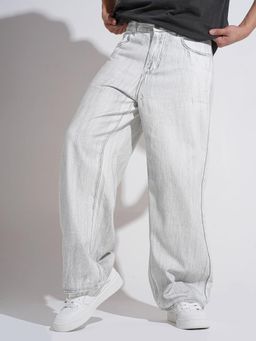 SHOWOFF - Off White Straight Fit Jeans