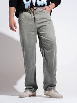 SHOWOFFFF - Grey Straight Fit Jeans