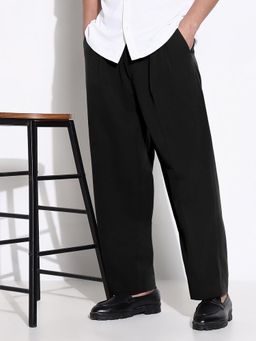 SHOWOFF - Mens Black Loose Fit Formal Trouser