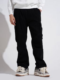 SHOWOFF - Mens Black Straight Fit Cargo