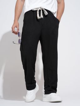 SHOWOFF - Mens Black Relaxed Fit Trackpant