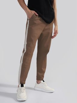 SHOWOFF - Mens Brown Slim Fit Joggers