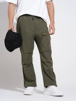 SHOWOFF - Mens Olive Relaxed Fit Trackpant