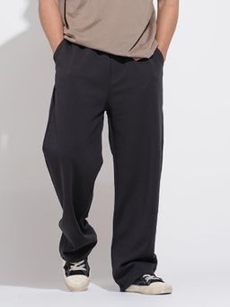 SHOWOFF - Mens Charcoal Black Straight Fit Trackpant