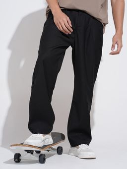 SHOWOFFFF - Mens Black Regular Fit Trouser