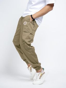 SHOWOFF - Mens Olive Relaxed Fit Joggers