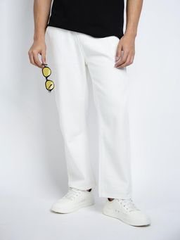 SHOWOFF - Mens White Relaxed Fit Trackpant