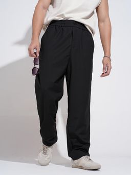 SHOWOFFFF - Mens Black Straight Fit Trouser