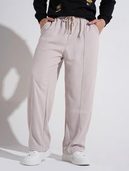 SHOWOFF - Mens Beige Straight Fit Trackpant