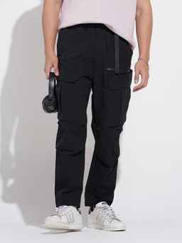 SHOWOFF - Mens Black Relaxed Fit Cargo