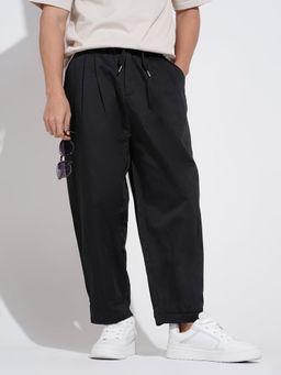 SHOWOFFFF - Mens Black Relaxed Fit Trouser