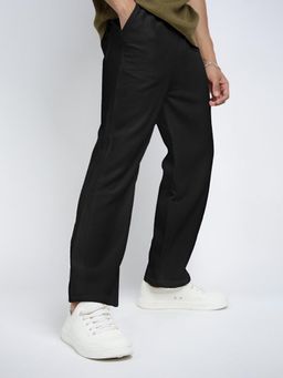 SHOWOFF - Mens Black Straight Fit Trackpant