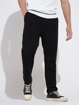 SHOWOFF - Mens Black Tapered Fit Trouser