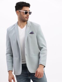 SHOWOFF - Men Blue Single-Breasted Slim Fit Blazer