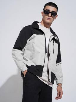 SHOWOFFFF - Men Edition Grey Colorblock Hooded Jacket
