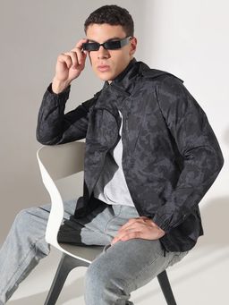 SHOWOFF - Men Edition Camouflage Black Hooded Jacket