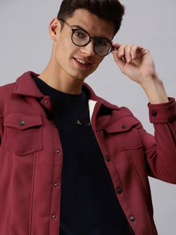 SHOWOFF - Men Solid Maroon Jacket