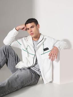SHOWOFF - Men Edition Solid White Hooded Jacket