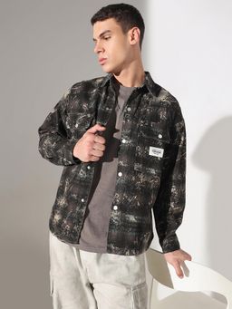 SHOWOFF - Men Edition Black Printed Shacket