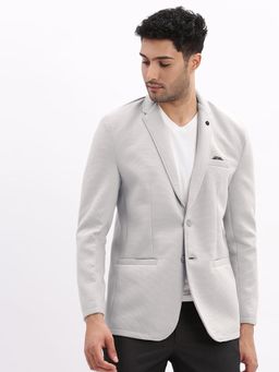 SHOWOFF - Men Grey Single-Breasted Slim Fit Blazer