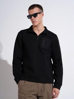 SHOWOFF - Men Black High Neck Sweater