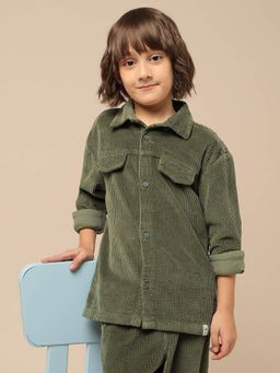 U.S. POLO ASSN. - Olive Self Design Shirt