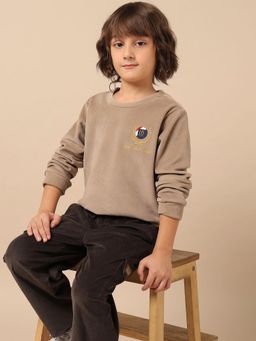 U.S. POLO ASSN. - Beige Self Design Sweatshirt
