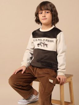 U.S. POLO ASSN. - White Colorblock Sweatshirt