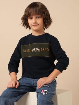 U.S. POLO ASSN. - Navy Blue Colorblock Sweatshirt