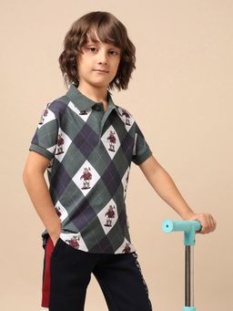 U.S. POLO ASSN. - Green Printed Polo T-shirt