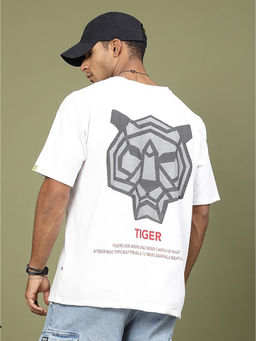 RIGO - Men White Terry Oversized Printed T-Shirt