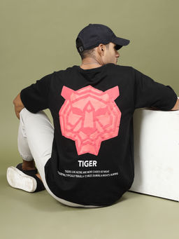 RIGO - Men Black Terry Oversized Printed T-Shirt