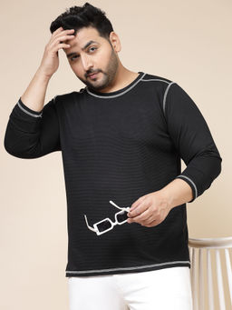 RIGO - Men Black Polycorduroy T-Shirt