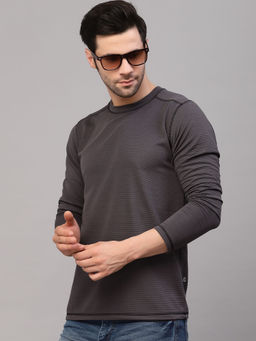 RIGO - Men Charcoal Polycorduroy T-Shirt