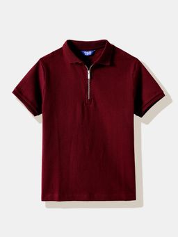 R&B - Boys Solid Maroon Polo T-shirt