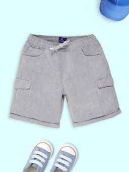 KiddoPanti - Boys Denim Solid Cargo Shorts