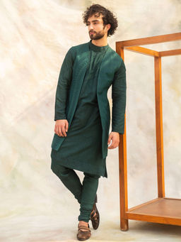 Jatin Malik - Emerald Green Shrug (Set of 3)