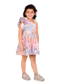 Kiddorama - Flower Pink Crepe Mini Dress