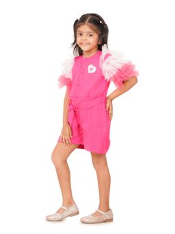 Kiddorama - Pink Heart Girls Jumpsuit with Belt (Set of 2)