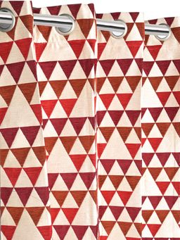 Saral Home - Hill Pattern Chenille Blackout Door Curtains 2Pcs, Red 4X7 Ft