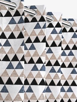 Saral Home - Hill Pattern Chenille Blackout Long Door Curtains 1Pc, Grey 4X9 Ft